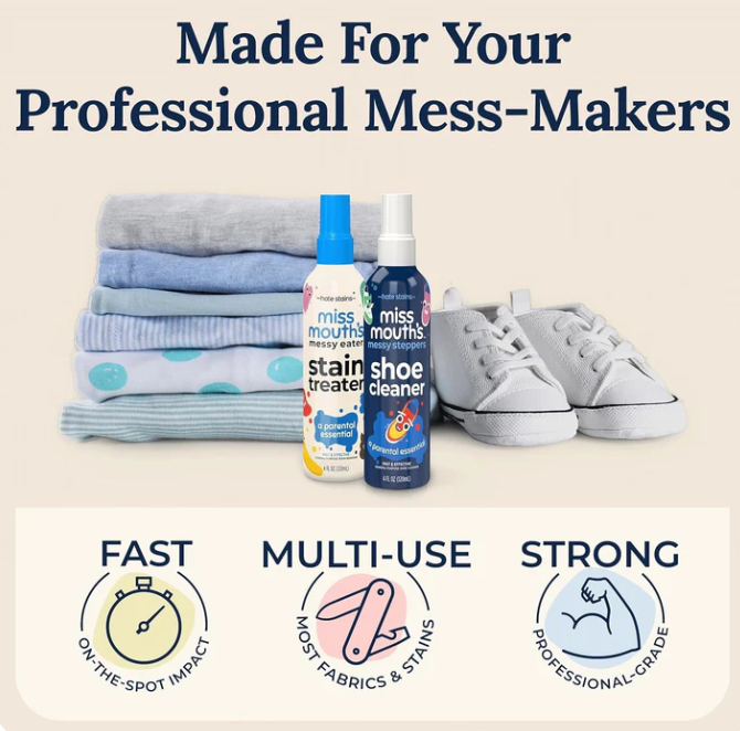 Non-Toxic Stain Remover for Clothes, Fabric & Carpet | Safe & Effective Cleaning Spray (Pack of 2)