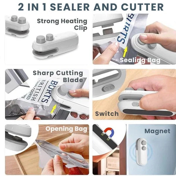 Portable Mini Sealer | No Preheating Needed | Airtight Seal