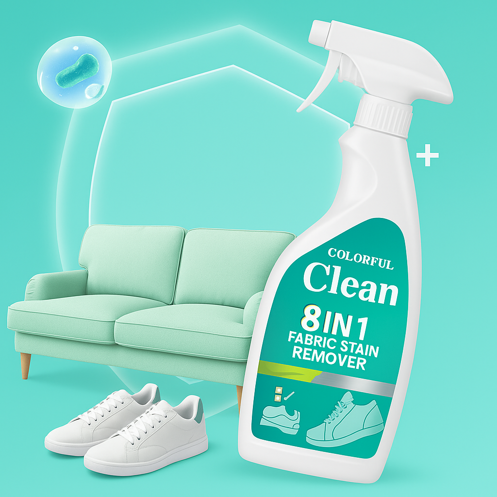 🔥 PowerSpray – 8 in 1 Stain Remover for All Surfaces Shoes, sofas, shirts, curtains, and more – cleans them all!